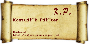 Kostyák Péter névjegykártya